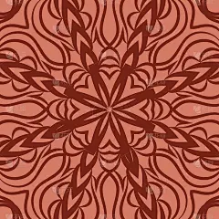 东方花卉图案。曼荼罗的设计。矢量插图。手绘万花筒背景。红砖色