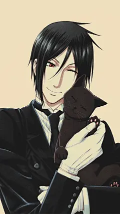 #黑执事#恶魔#塞巴斯蒂安#猫控#手机壁纸#二次元#插画#官方图#动漫#美少年#妖孽