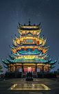 重庆鸿恩阁_城市_颇可网,建筑,阁楼,古代,传统,夜景,灯光,星空,结构,重庆,鸿恩寺
