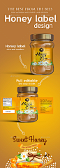 蜂蜜标签模板——包装印刷模板Honey label template - Packaging Print Templates玻璃罐包装,蜂蜜罐蜂蜜标签,营销,罐子标签模板,标签设计、营销、有机、包装、包装设计、产品品牌,标签设计 glass jar packaging, honey jar label, honey marketing, jar label template, label design, marketing, organic, packaging, packaging design, pr