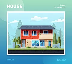 Showy121绘制的光影建筑插画，各种各样的适合人类居住的房子