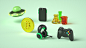 3D colorful cute icons stylized