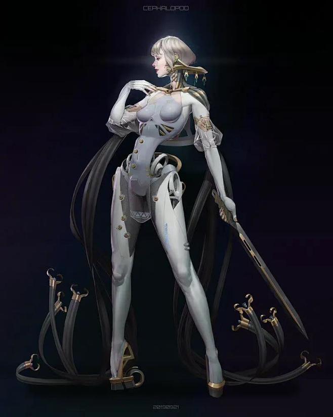 #绘画欣赏# 武装少女 画师：Park ...