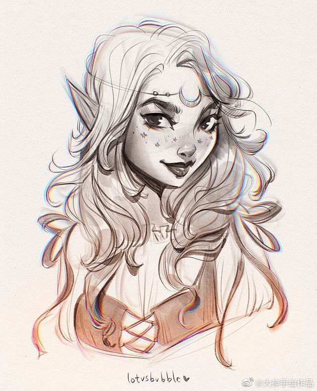 人物插画线稿~ by.Lydia Ela...