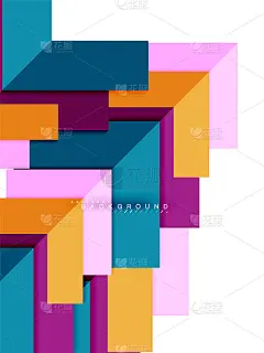 多色抽象几何形状，几何背景的网页横幅