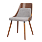 US Pride Furniture Walnut Plywood and Dining Chair with Solid Wood Legs: 