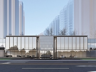 现代售楼处建筑【ID:113926252...