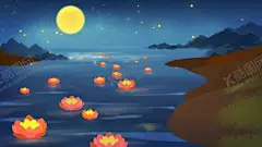 下元节传统节日下元节海报 【酷图网】下元节,传统节日,下元节海报,农历十月十五,下元节素材,孔明灯素材