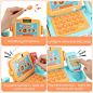 Amazon.com: JoyGrow Smart Cash Register Pretend Play Supermarket Shop Toys with Calculator ,Working Scanner,Credit Card ,Play Food ,Money and More Educational Learning Toys (Pink,Size:10x7x5.7in) (Yellow) : Toys & Games