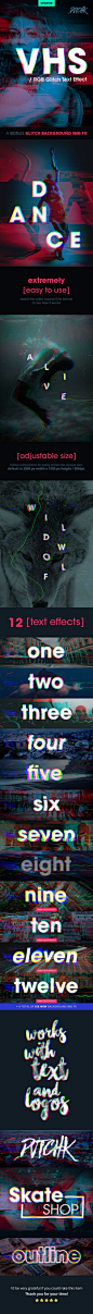 #VHS - RGB Glitch Text #Effect - Text Effects #Actions Download here: https://graphicriver.net/item/vhs-rgb-glitch-text-effect/13543495?ref=alena994