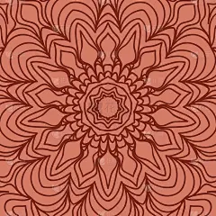 东方花卉图案。曼荼罗的设计。矢量插图。手绘万花筒背景。红砖色