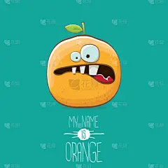 可爱的,性格,卡通,橙子,乐趣,清新,食品,维生素,果汁,桔子