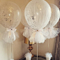 Tulle balloons with silver confetti for a Holy Communion,  so preety  #tulleballoons #confettiballoons #communionballoons: