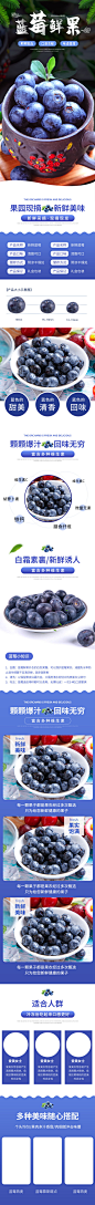 小清新风格水果蓝莓详情页模板-众图网