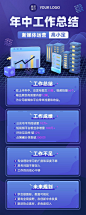 新媒体运营员工个人年中总结长图海报