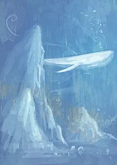 可爱的小鲸鱼 唯美插画
