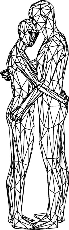 城市雕塑线条立体四肢矢量素材