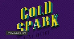 3D金色文字效果Gold Spark Psd Text Effect 设计模板 