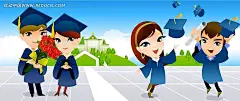 毕业季学士服小人韩国插画PSD分层素材|PSD素材|绘画设计|卡通人物|漫画人物|人物插画|矢量人物|手绘人物|水彩插画|卡通漫画人物图片|卡通漫画人物|企业漫画人物|手绘漫画人物漫画