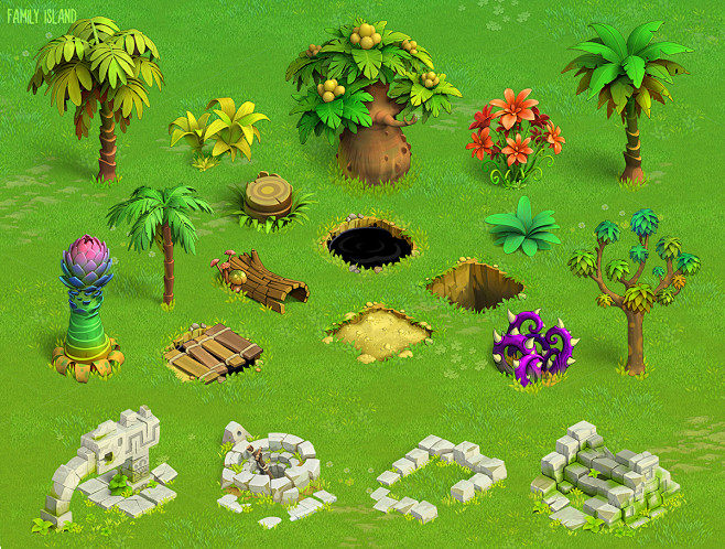 aztecs cartoon grass...