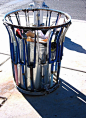 Bicycle Forks become a Street Trash Can