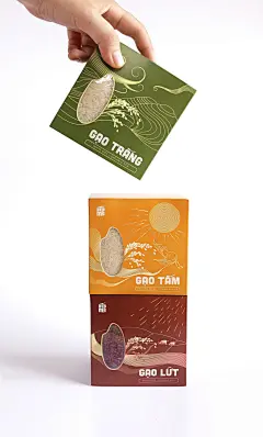 大米包装设计欣赏|插画手绘-古田路9号-品牌创意/版权保护平台