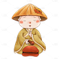 手绘-可爱小和尚元素1