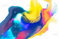 水彩画的模式。抽象彩色颜料水彩纹理或喷溅墨水污渍为设计孤立在水彩背景上。色彩鲜艳的艺术墙纸垃圾效果。