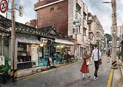 ins风韩系情侣插画壁纸，甜甜的恋爱插画集，韩国插画师暖心制作