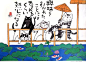 生于1942年的日本艺术家岡本 肇（Okamoto Hajime)擅长画开运猫画。他画的猫朴拙可爱，喜庆招福，表现12个月里的风俗习惯，最近几年每年都有出月历“招福ねこ暦”。 ​​​​