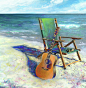 Martin Goes to the Beach Painting  - Martin Goes to the Beach Fine Art Print