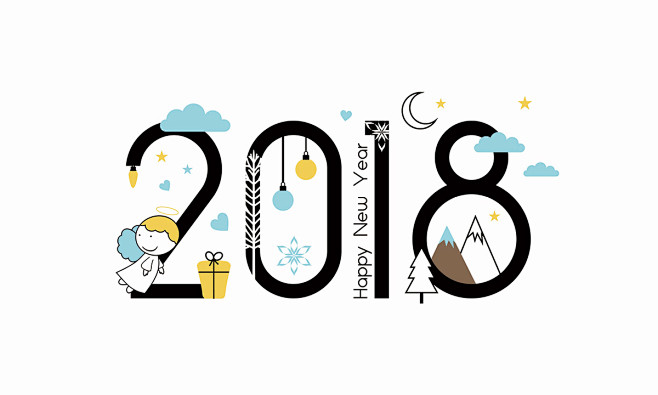 2018新年矢量素材Happy New ...
