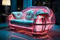 electric interior design,neon light,neon sign,luxury sofa,table,chair,daylight,white glossy ::4 material wall,shot by mirrorless camera,17mm,f4,intricate detailed --ar 3:2 --stylize 750 --v 5.2