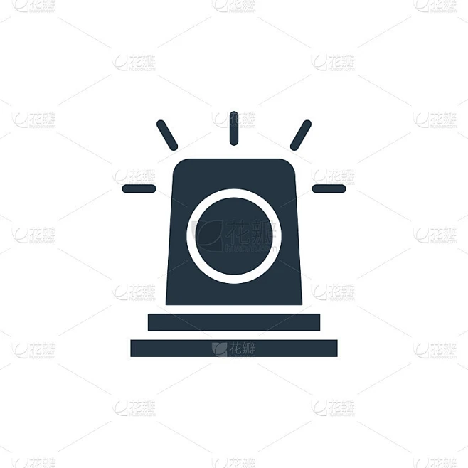塞壬矢量图标。警笛可编辑的中风。Siren linear symbol for use on web素材-花瓣网