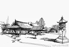 #庐山手绘# 尚龙勇老师钢笔画作品分享。@尚龙勇 2九江·庐山艺术特训营 ​​​​
