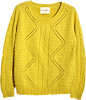 黄色麻花编织复古糖果色针织衫（多色）-最搭配