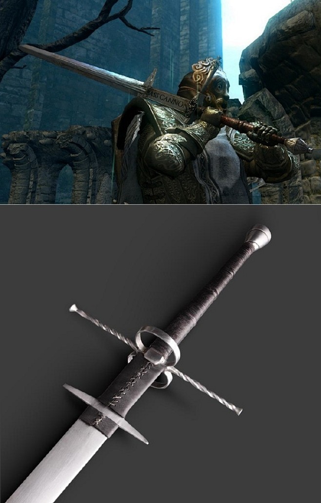 【Zweihänder 双手巨剑】文艺复兴时期德国雇佣兵的标志武器，长约150-175CM，重约5-7斤。这种剑的特色是有两个护手，大小护手 ...