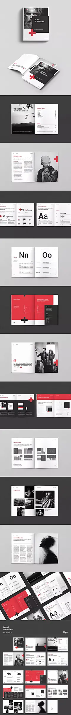 时尚现代的品牌指南手册设计INDD模板  