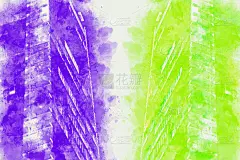 抽象办公大楼以城市夜间水彩画为背景。城市上的数字插画刷艺术。
