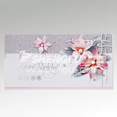 【图】圣鹿商务生日贺卡 花 生日卡片 小长条对折贺卡批发 g593-sr - 美丽说