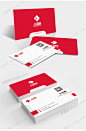 简洁时尚红色创意商务名片设计【名片丨VIP会员卡下载】 - 众图网