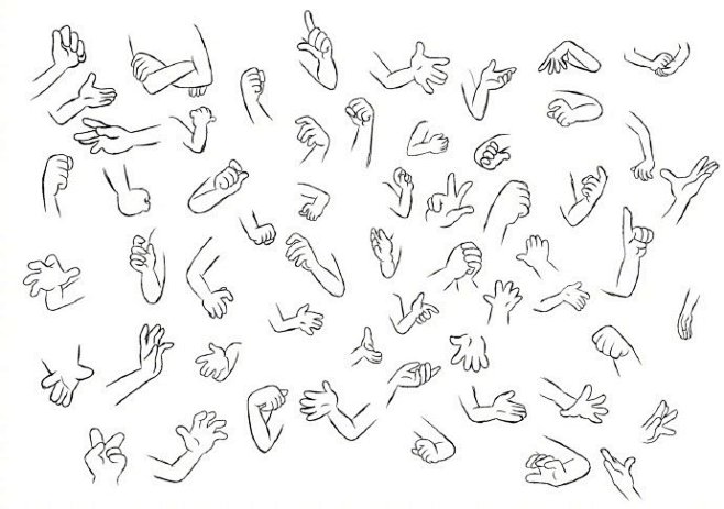 Q版插画人物手部
各式姿势画法 ​​​​