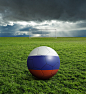 Soccer football ball with Russia flag