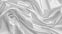 点击来源直接获取大图文件 |带有褶皱和波浪的白色丝绸织物。用于横幅或壁纸的优雅奢华设计元素