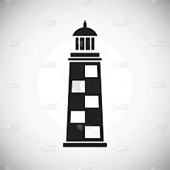 灯塔楼,插画,背景,图标,分离着色,机敏,房屋,海洋,船,航海