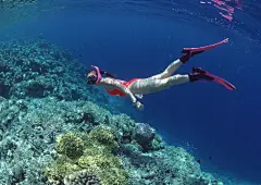 手机版-高清性感红衣潜水员壁纸