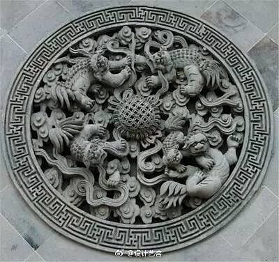 【圆形砖雕·中国传统建筑元素…】#设计图...