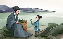 古风手绘李时珍与小童人物原创插画海报古人李时珍元素