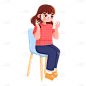 手绘风-人物插画贴纸-女孩