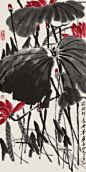 齐白石《荷花》图片_国画作品欣赏-近代（1951年）_正信艺术网